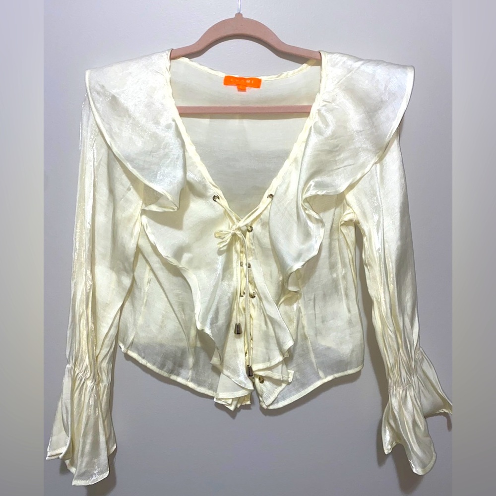 Luxmi Cream Lace Front Blouse Sizes L and M